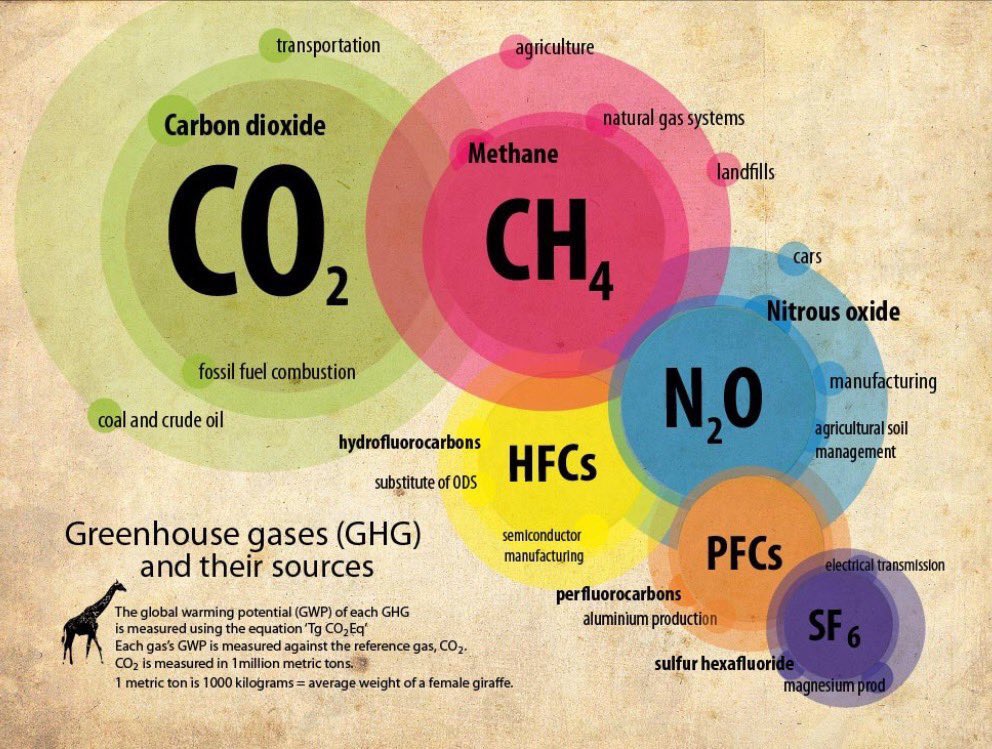 • And the agriculture itself? Almost all of it is Carbon positive. And worse than that, it liberates CH4 & N2O which are much more potent GHG than CO2, meaning the equivalent CO2 level is close to DOUBLE pre-industrial levels - we’re talking levels in excess of 550 ppm CO2 equiv