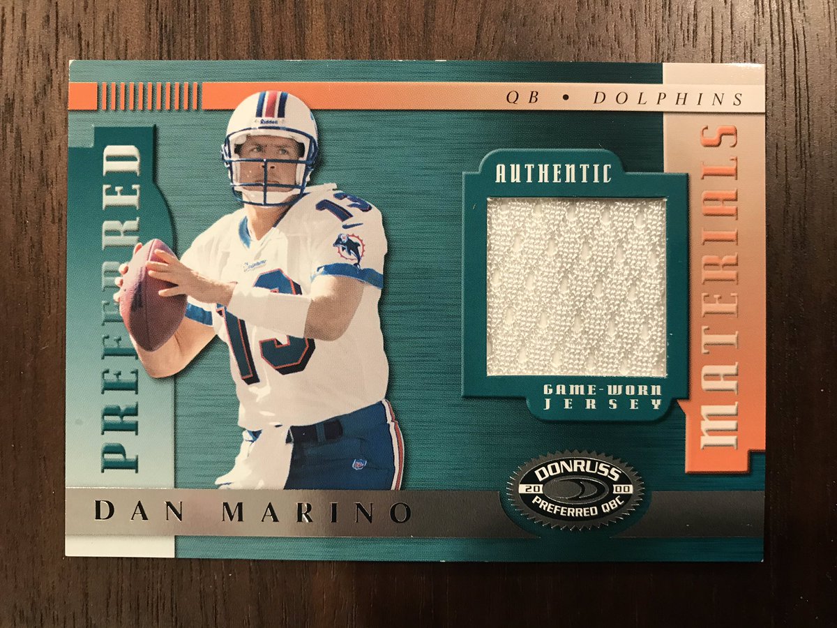 The Dolphins have a new QB, who wants a Jersey Card from their best one? Nominate a Dolphin fan who would like a Dan Marino jersey card from 2000 Donruss and a random one will win it for FREE. No r/t or follows of me needed.  @WatchTheBreaks  @CheapFunBreaks