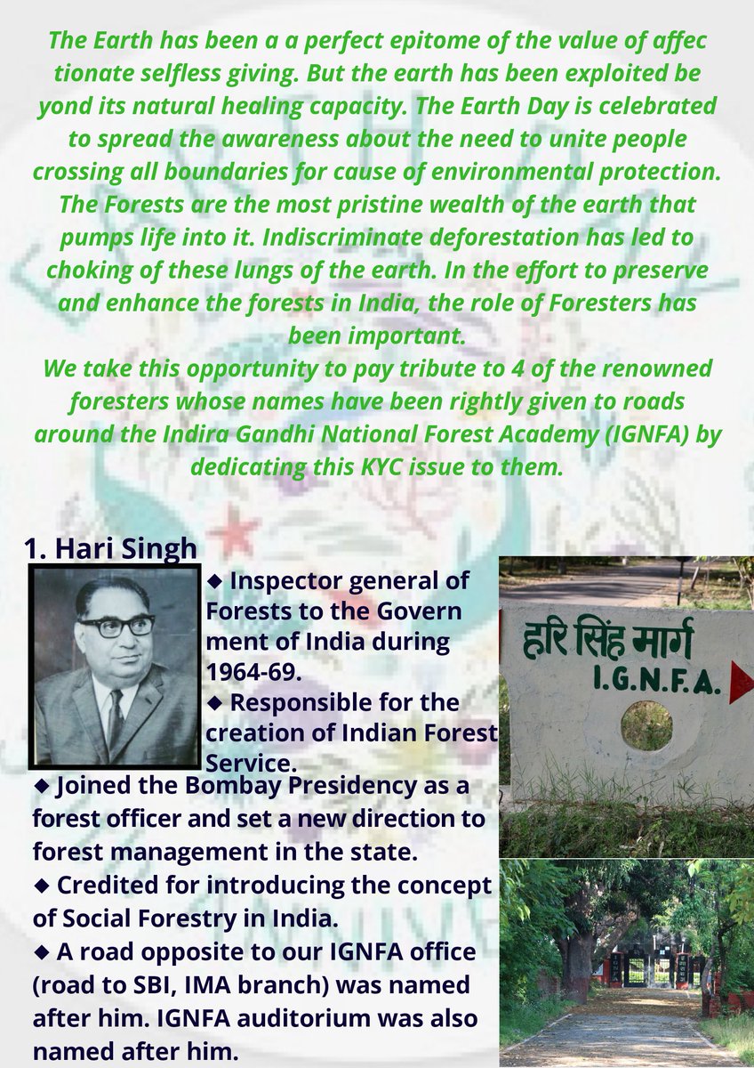 BeingIfs's tweet photo. Topic of the Day : Roads of FRI - A Tribute to the Foresters
KYC Series- Issue #12 #EarthDay2020
#KYC_IGNFA #IFSBatch2019
Text: Dhananjay Waybhase (IFS, 2019 Batch)
Photographs: @abhimanyu1729 (IFS, 2019 Batch)
Design : @kasturi_sule (IFS, 2019 Batch) https://t.co/imbYj1M2w1