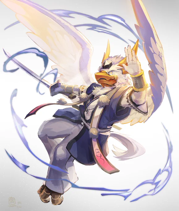 ドラゴンブラストからヤタさん。やっぱり自分のキャラデザインに影響してますね。前のぴろぴろとか。 