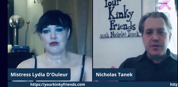 Mistress Lydia D'Ouleur Interviews #KinkyAuthor and Podcast Host @NicholasTanek https://t.co/CvIvylR0oH<a href="/tag/kinkyauthor"class="tags">#KinkyAuthor</a><a href="/tag/bdsm"class="tags"><span>#bdsm</span></a><a href="/tag/fetish"class="tags"><span>#fetish</span></a><a href="/tag/goth"class="tags"><span>#goth</span></a><a href="/tag/livestream"class="tags"><span>#livestream</span></a><a href="/tag/nsfw"class="tags"><span>#nsfw</span></a><a href="/tag/adultcontent"class="tags"><span>#adultcontent</span></a>
