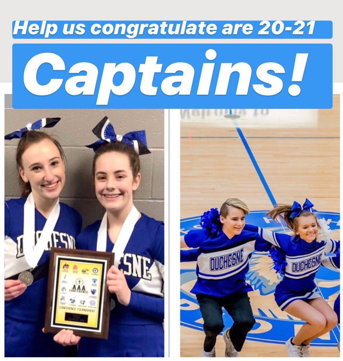 DuchesneCheer's tweet photo. Super pumped and exited for this year with our fierce @DuchesneHS Cheer Captains! https://t.co/sDBa2rfvqc