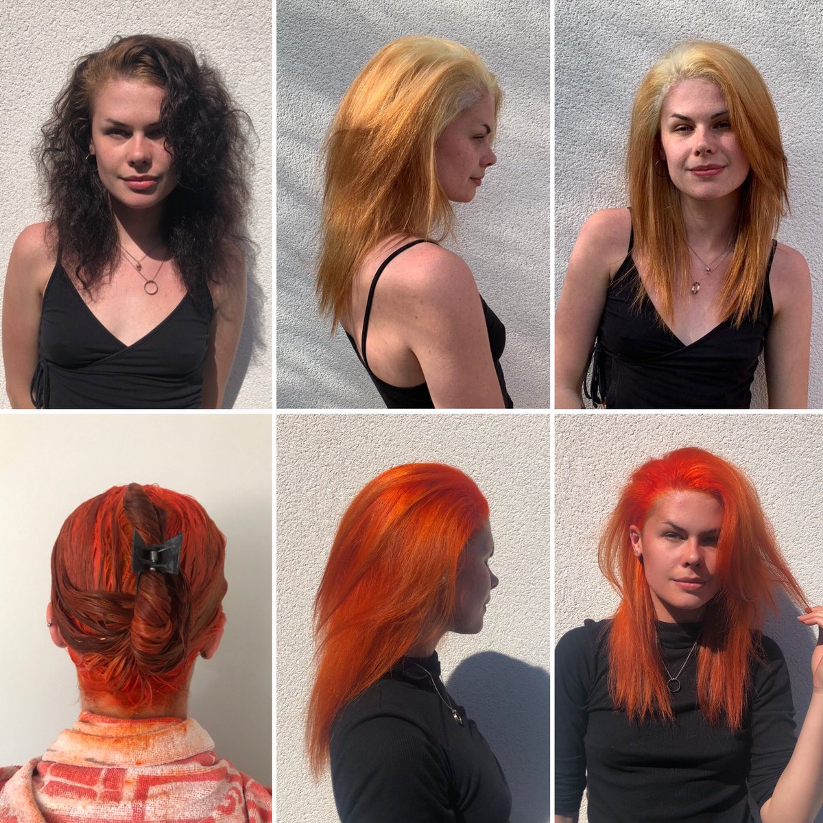 GeorgieRiot's tweet image. I coloured @UnderhillGina’s hair today using @GoldwellUK Elumen Play. She’s on fire! 🍊🧡🔥