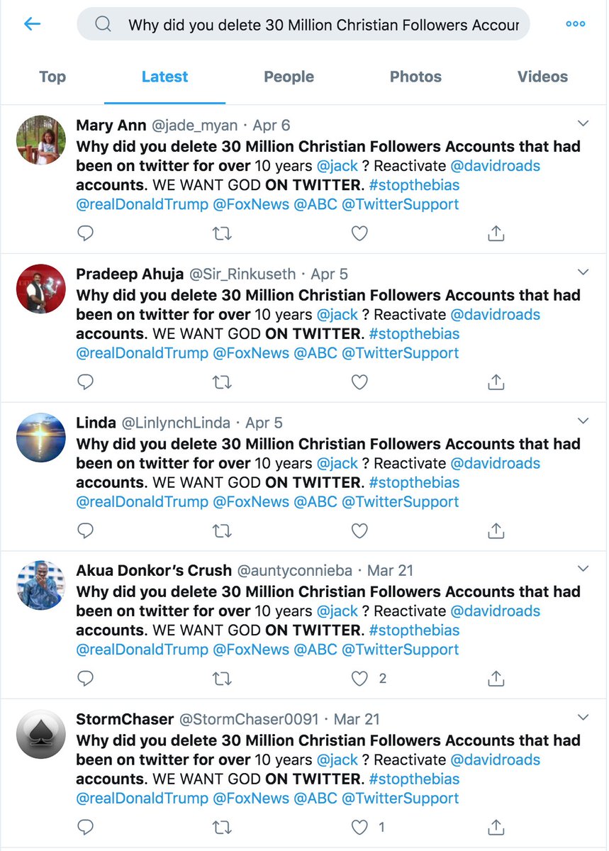 We've seen some overzealous reactions to Twitter suspensions before, but spammy repetitive tweets implying that the banned accounts belonged to a literal deity is a new twist.  #SaturdaySpamcc:  @ZellaQuixote