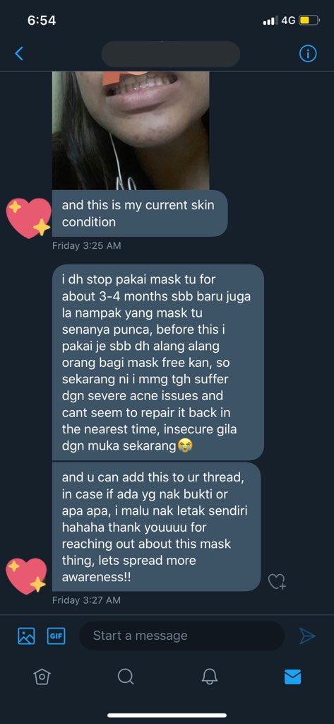 I received this in my dm from this thoughtful sister. She even gave the evidence with picture of before & after because she really wants you guys to ponder upon this. Orang yang dah pakai & got bad effect usaha nak suruh sis spread awareness, there’s no reason for us to try it k?