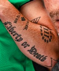 I wonder why (not really) ESPN failed to mention that Patriot draft pick Justin Rohrwasser has 3 percenter tattoo prominently displayed on his forearm. Don't you think it is relevant to fans & players to know if their new teammate is a member of white supremacist militia?