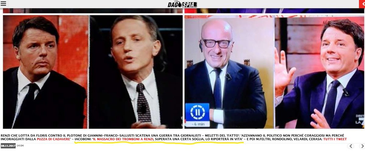 ferrandomau's tweet photo. @ErmannoKilgore Da #Elkann gli arriveranno i #copertoni, ne avrà bisogno.
A proposito, che farà con il buon #iacoboni che definì @MassimGiannini 'trombone' in virtù delle sue domande scomode a #Renzi? https://t.co/1tI859jXdh
