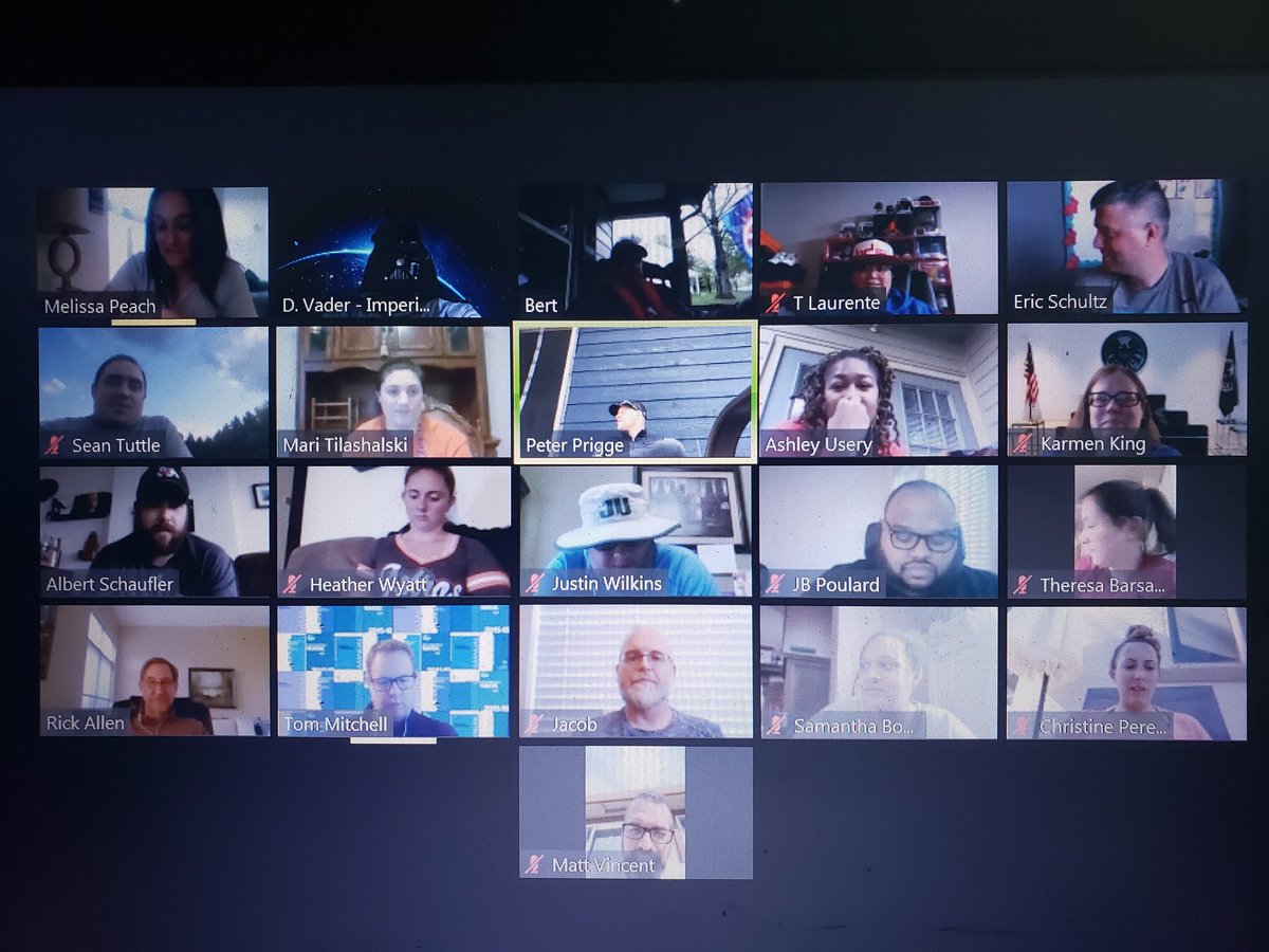 Weekly national compliance Zoom call.  Imperial Compliance Officer even joined! #Vader