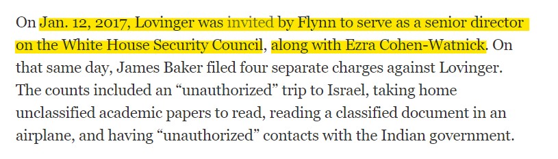 Jan. 12, 2017: Lt. Gen. Michael Flynn invites Lovinger to be a part of the White House Security council. The same day ONA Baker files 4 separate charges against Lovinger.