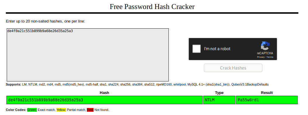 so if u wanna just check for low hanging fruit crack station is good but remember ROE and OPSEC.. u might not be authorized to send to someone else's server, don't make assumptions with other peoples data!