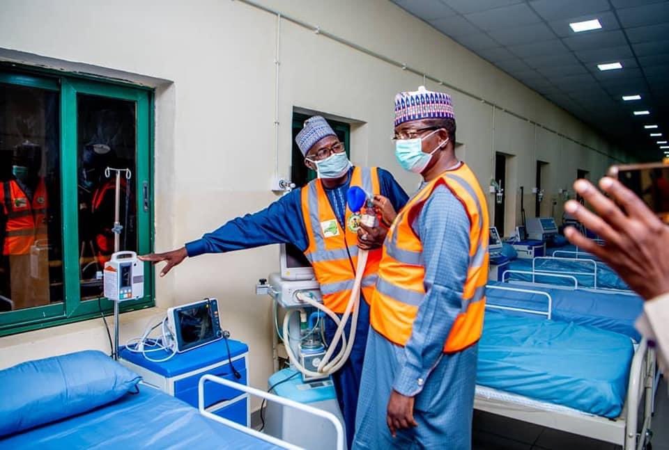 The servant leader H.E. Dr. Bello Matawallen Maradun is working tirelessly to protect us. Here he is on regular visit to ensure combat readiness against COVID-19 at one of our isolation centers.