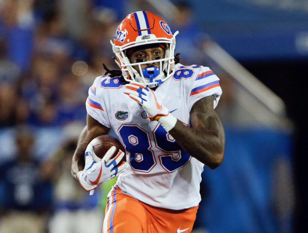 johnelway's tweet photo. Selected WR Tyrie Cleveland from Florida in the seventh round. He’s got great size &amp; speed and is tough. He’s a physical receiver who is also very good on special teams. https://t.co/ID3WMtBfkW
