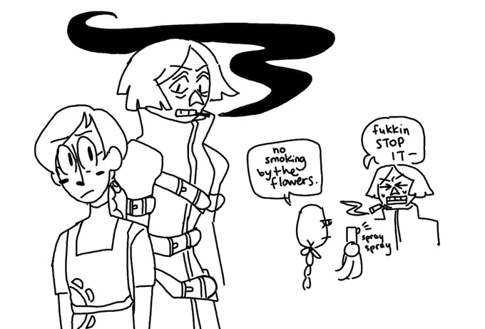 oc time... lu-anne, a no-nonsense flower shop owner, and dahlia, a shitty assassin she reluctantly deals with sometimes 