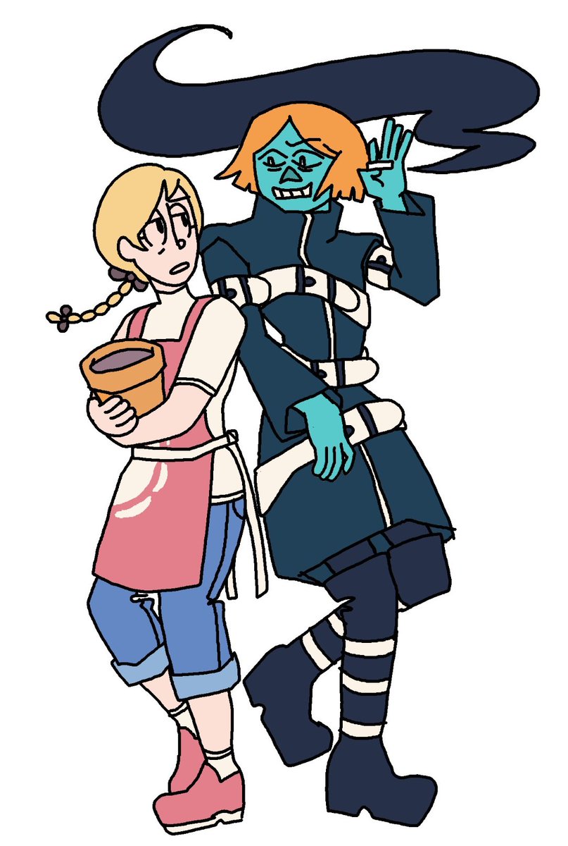 oc time... lu-anne, a no-nonsense flower shop owner, and dahlia, a shitty assassin she reluctantly deals with sometimes