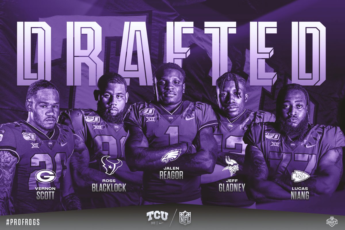 𝙏𝙝𝙚 𝙢𝙤𝙨𝙩 draft picks in the Big 12...😈🐸🆙

Congratulations to these five #ProFrogs ‼️
