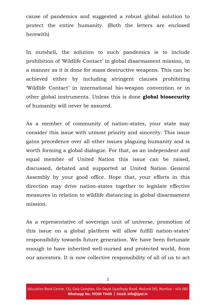 IndiaJyot's tweet photo. @sebastiankurz @AustriaUN @SchallenbergA While the greater international cooperation to find a vaccine solution for #covid_19 strengthens;eliminate theroot #wildlifecontact letter from 𝐉𝐚𝐢𝐧𝐚𝐜𝐡𝐚𝐫𝐲𝐚 𝐘𝐮𝐠𝐛𝐡𝐮𝐬𝐡𝐚𝐧𝐬𝐮𝐫𝐢- https://t.co/BGZK5UkNc7 #globalbiosecurity https://t.co/h2aN73sCJN