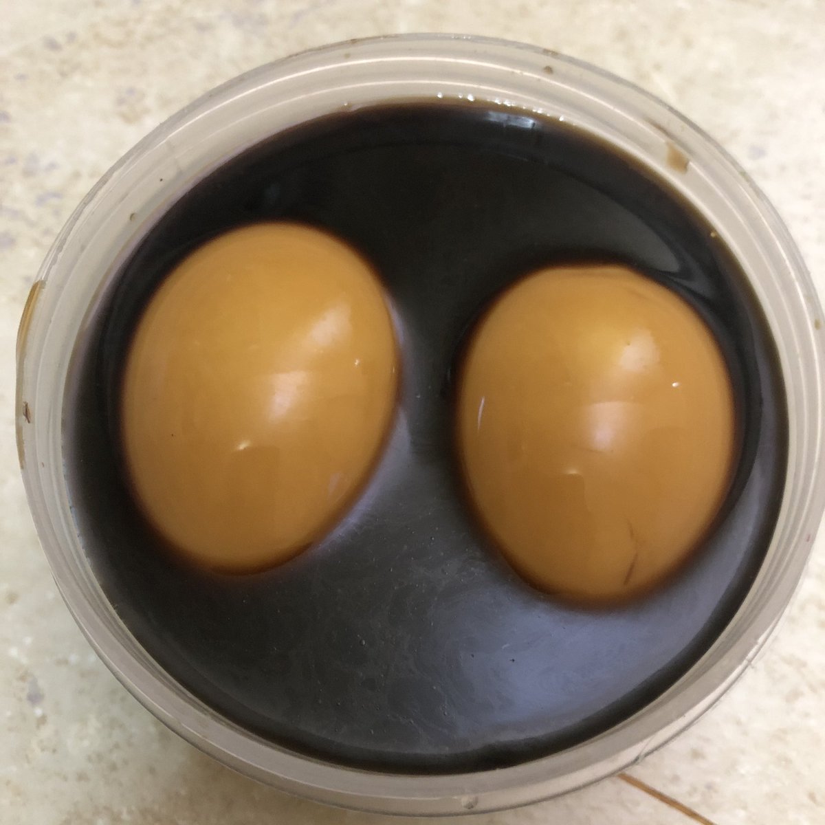 Letting my soft boiled eggs marinate in soy sauce to create Shoyu Tamago