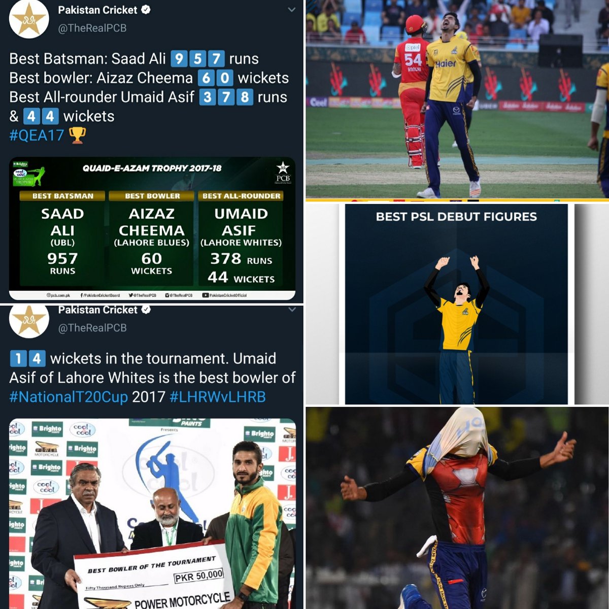 umaid_asif's tweet photo. Throwback to where the resurrection started from.
#QEATROPHY2017
#bestallrounder #bestbowler #bestdebut #psl2018 #PSL #IronMan #UmaidAsif
Alhumdulillah for everything.
Keep believing. Almighty has plans for you which you won't believe. https://t.co/f5o31rGx5q