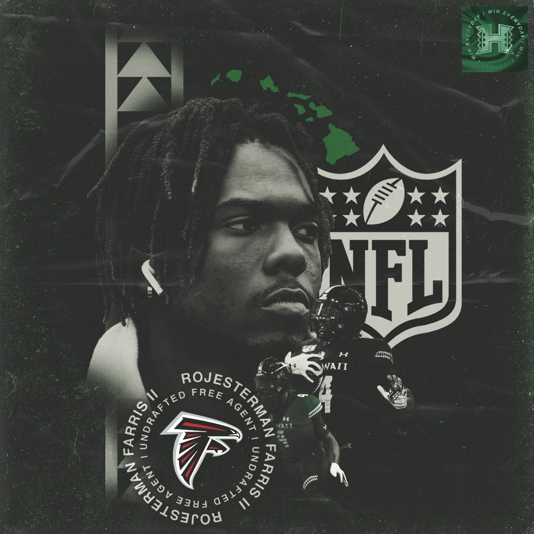 HawaiiFootball's tweet photo. It’s your time @RoeeDoee_4, go prove yourself with the @AtlantaFalcons!! #HawaiiFB https://t.co/1LqTQ5lX0w