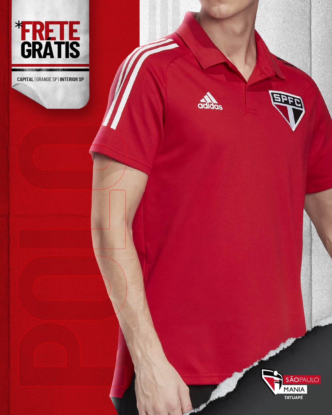 polo viagem spfc adidas