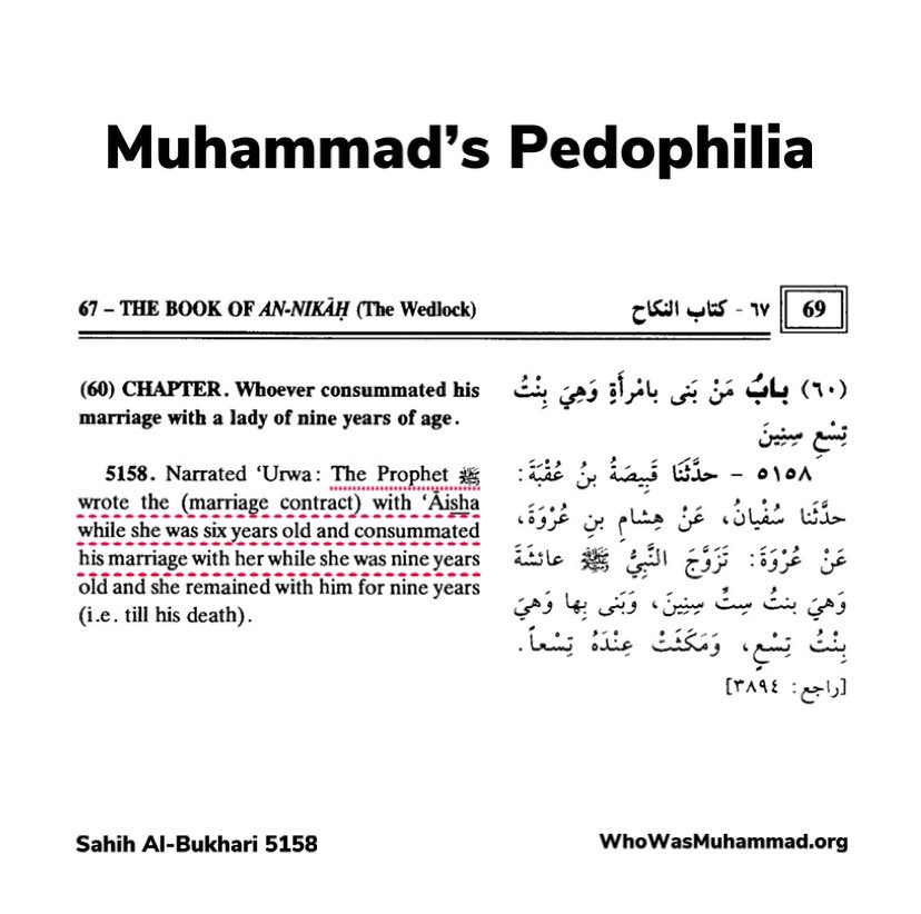 _WhoWasMuhammad's tweet photo. @AbdullahEesa4 @ApostateRidvan @Twitter Muhammadโs actions & words damaged his own image & proved he was a perverted false prophet.
Accusing people of โIslamophobiaโ is a tactic by those who want the truth about Muhammad to stay hidden. If people know the truth, they will see that Muhammad is a fraud.
#Truthophobia https://t.co/957b5SoOny