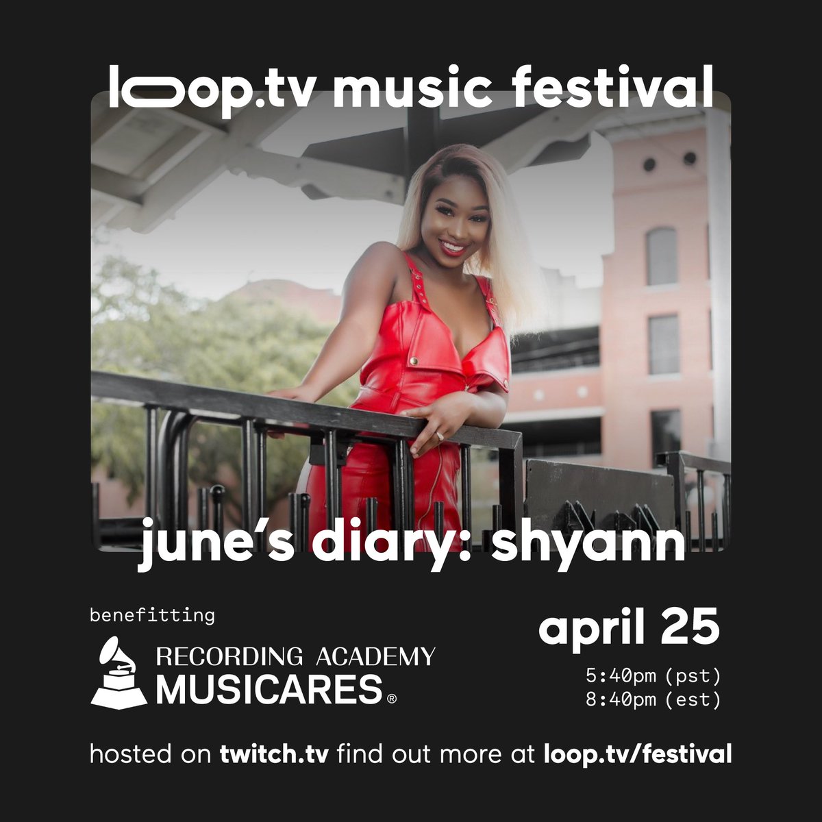 junesdiary's tweet image. y’all watching? @OfficialShyann up now!

watch: twitch.tv/loopmediainc #loopfest #StayHome