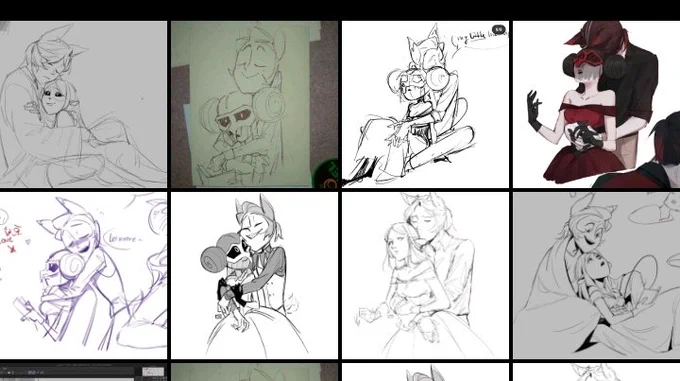 a selection of drawings with Ed's favorite activity 