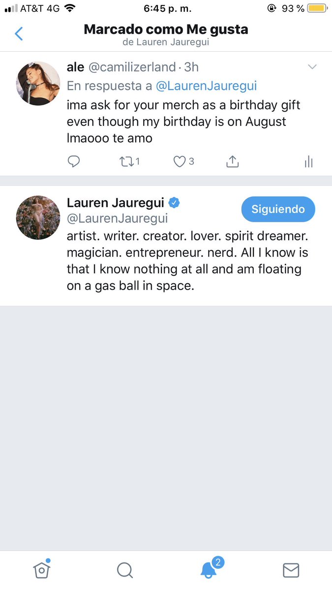 :¨·.·¨:  `·.. ✎..lauren liked my tweet {04.03.19}