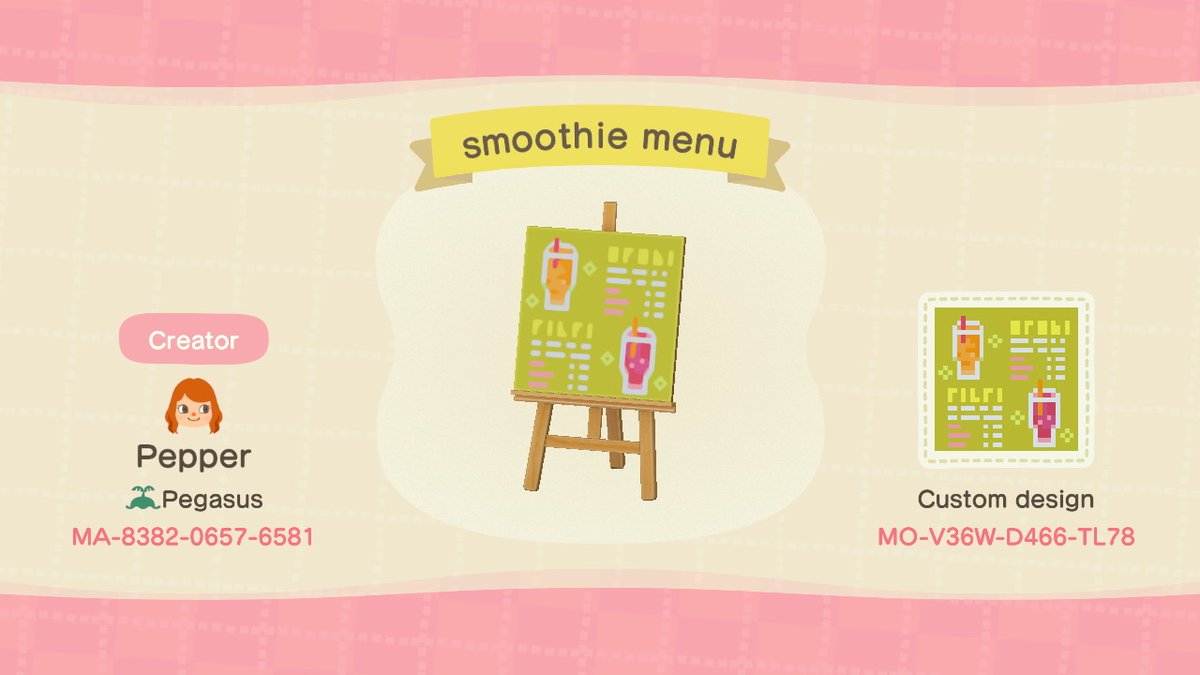 cosmo_crossing's tweet image. a smoothie stall menu!!! #AnimalCrossing #ACNHdesign