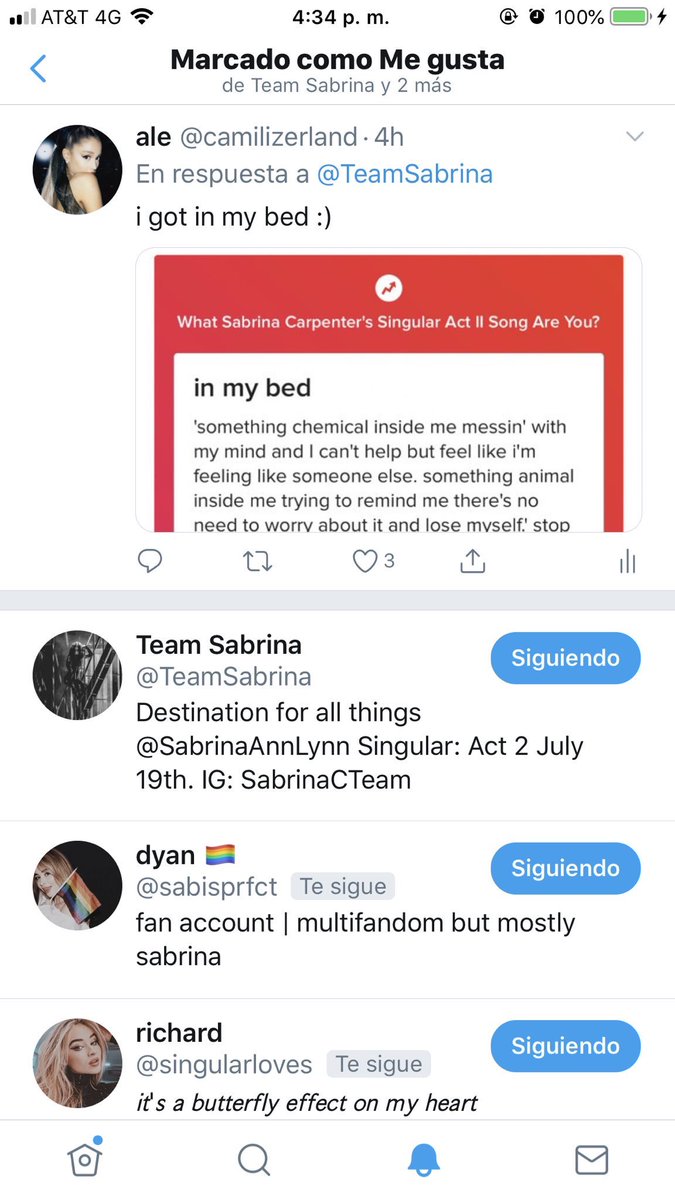 ¨·.·¨:  `·.. ✎..team sabrina liked my tweet {17.06.19}