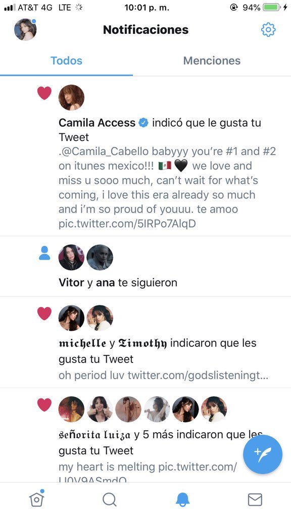 :¨·.·¨:  `·.. ✎.. camila access liked my tweet {05.09.19}