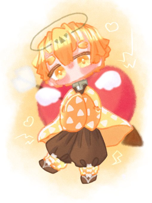 のとめ。　垢移行します固ツイ来てさんがTwitterに投稿した我妻善逸(鬼滅の刃)のイラスト。