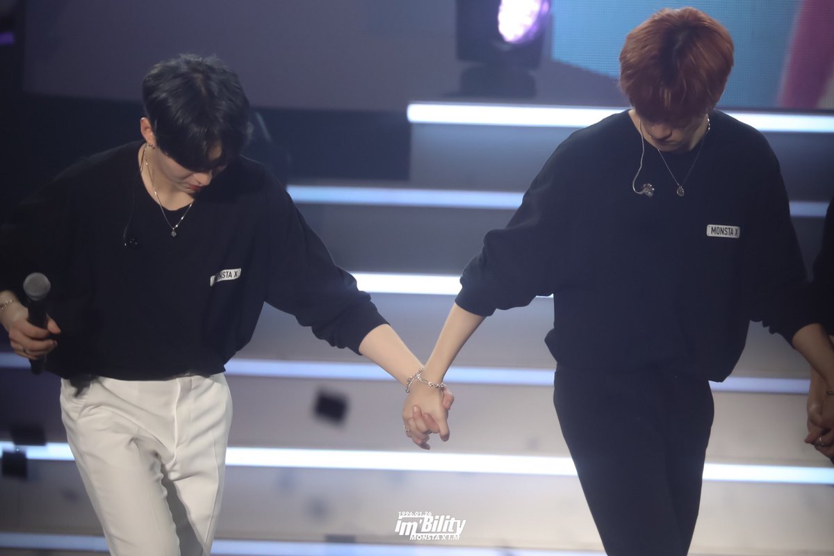 monsta x members holding hands;{a much needed thread}