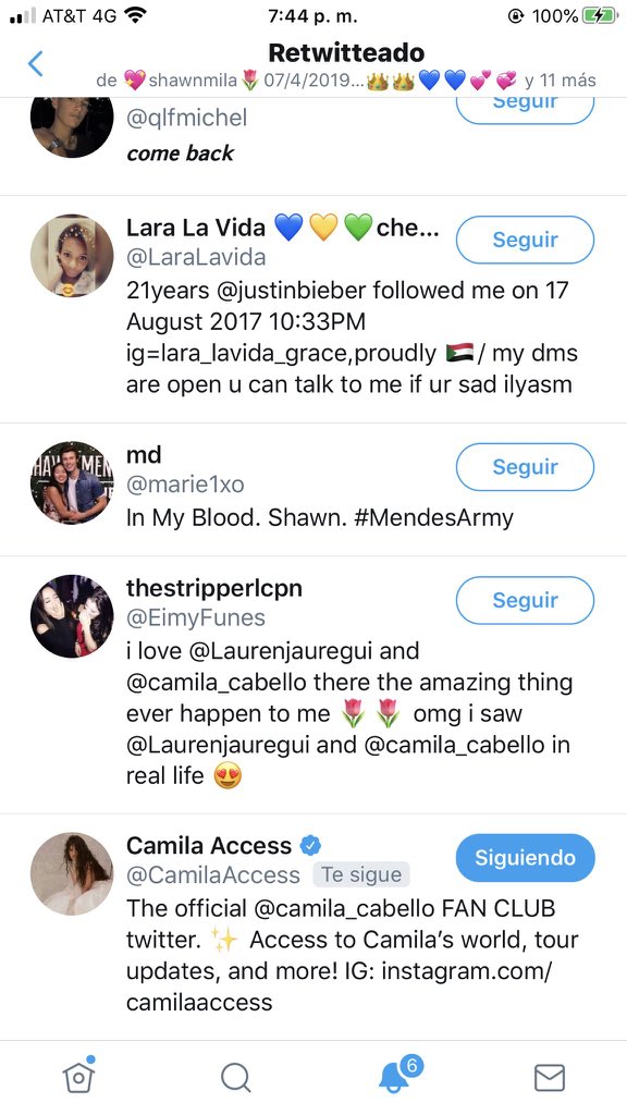 :¨·.·¨:  `·.. ✎.. camila access retweeted my tweet {25.11.19}