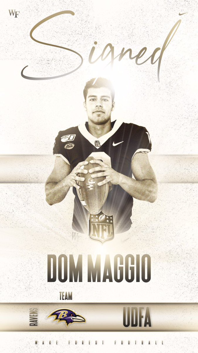 Dom Maggio (@__maggio) on Twitter photo Thankful to be a part of the hometown team !! Can’t wait to get started <a href="/Ravens/">Baltimore Ravens</a> #GodsPlan Thankful to be a part of the hometown team !! Can’t wait to get started <a href="/Ravens/">Baltimore Ravens</a> #GodsPlan