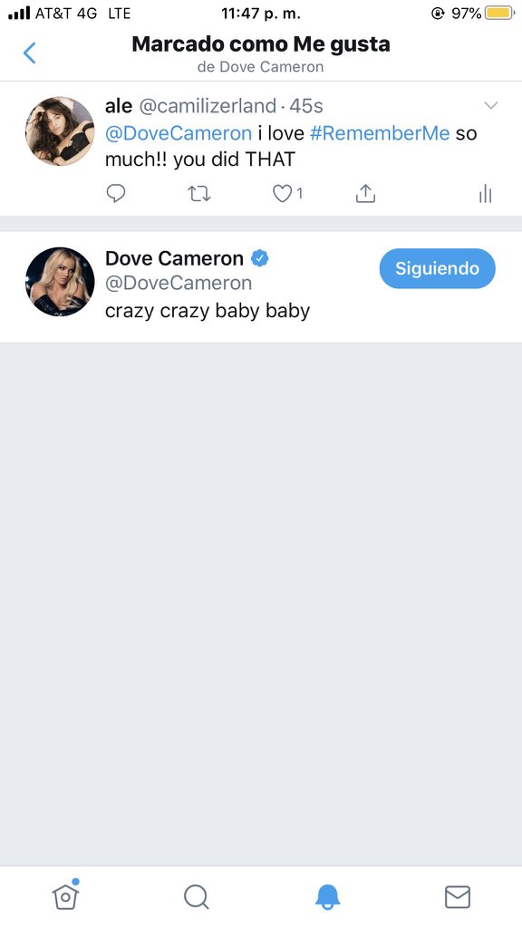 :¨·.·¨:  `·.. ✎.. dove cameron liked my tweet {10.04.20}