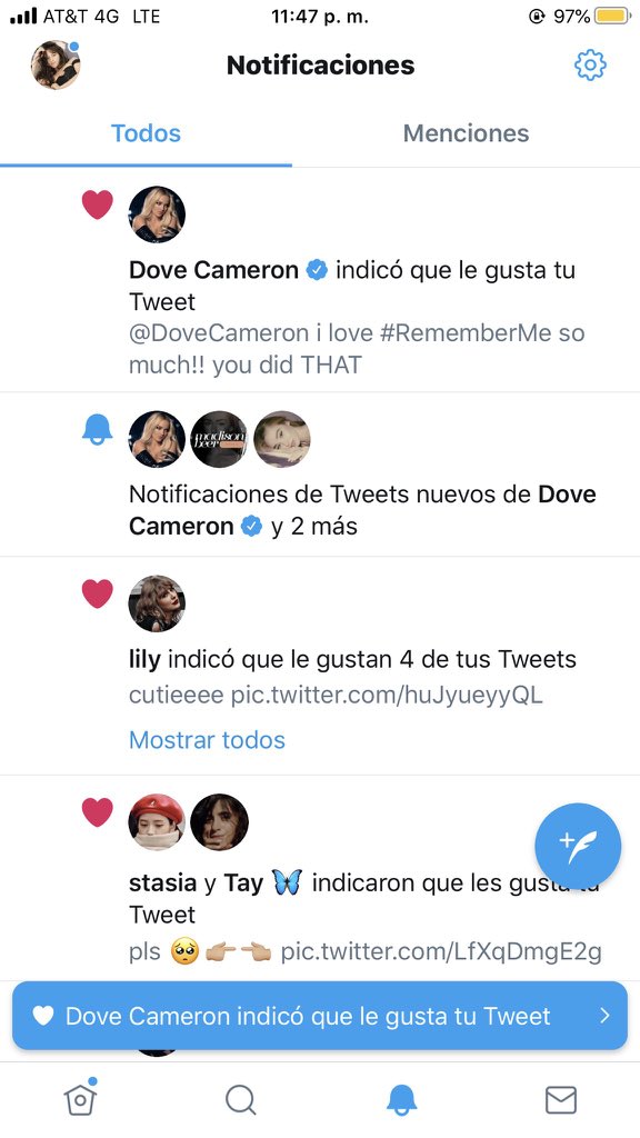 :¨·.·¨:  `·.. ✎.. dove cameron liked my tweet {10.04.20}