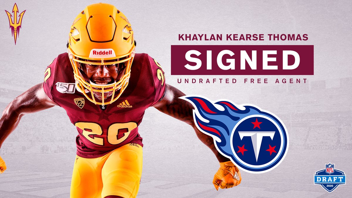 ASUFootball's tweet photo. The Music City's got another one.
Khaylan Kearse-Thomas has signed with the Tennessee Titans. ๐ฑโ๏ธ
#ForksUp // #NextLevelDevil https://t.co/eWiNT2MGj9