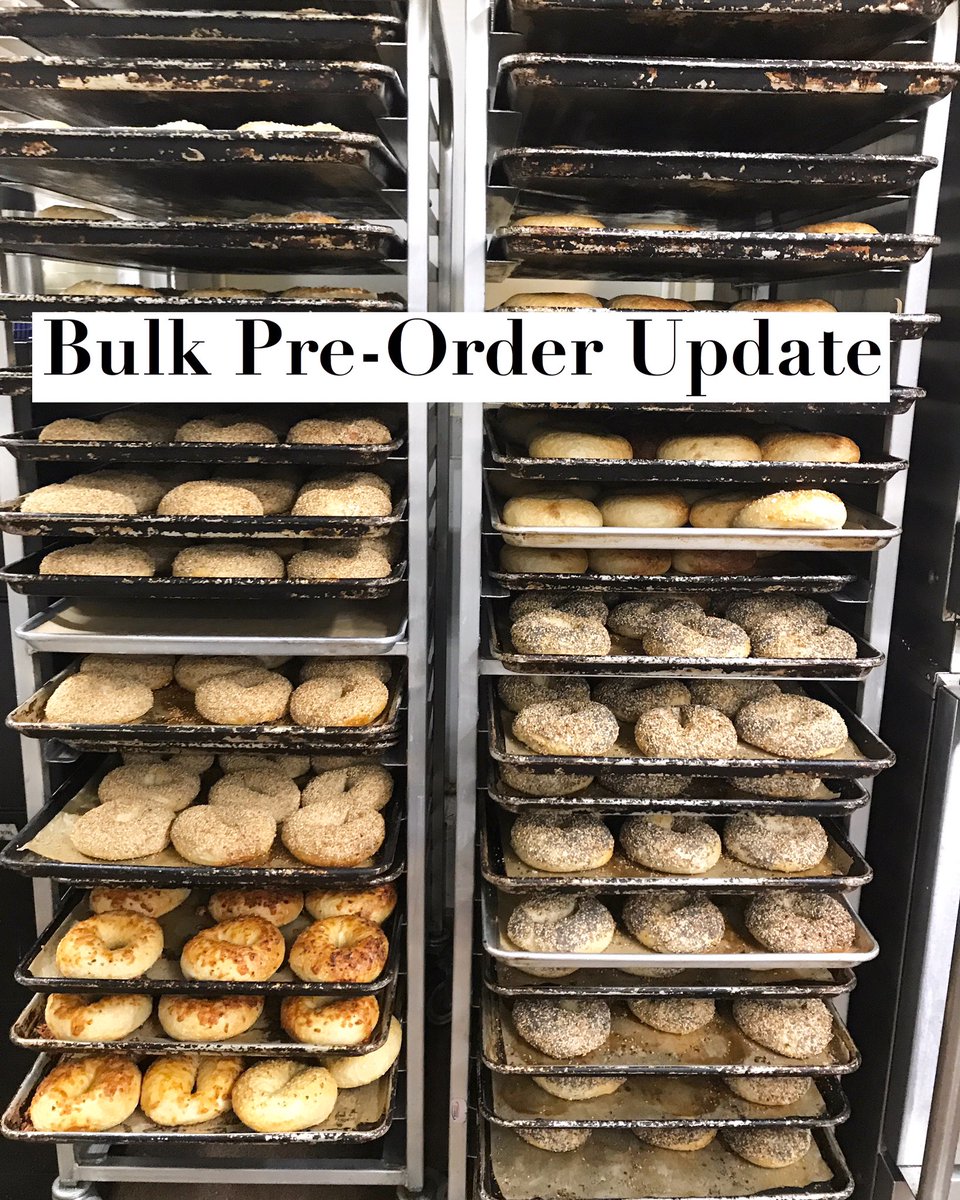Testing out a new baking schedule starting next week and doubling our output! Preorder pickups avail Thurs 4/30 AND Fri 5/1. Taking orders for a dozen bundle (w/ plain and scallion cc, one doz max) via online ordering on our website (menu section) starting Sun night at 9pm.