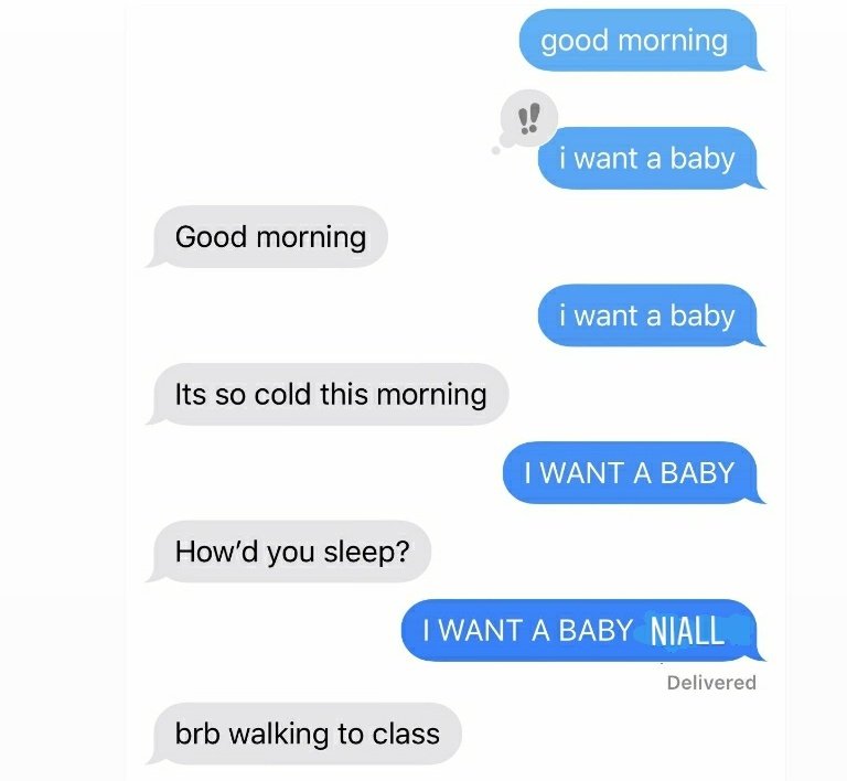 One direction as "I want a baby" responses; a thread: