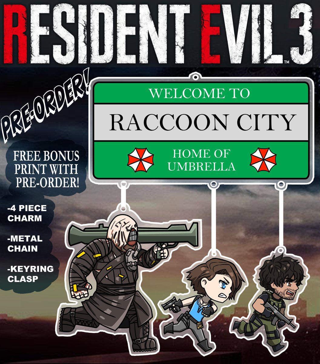 My Resident Evil 2&amp;3 Remake chase scene charms are up for pre-order!These'll be in-stock at the end of May
RE2R
etsy.com/listing/786451…

RE3R
etsy.com/listing/800326…
.
.
#REBHFun #ResidentEvil2Remake #ResidentEvil3Remake #JillValentine #LeonKennedy #CarlosOliveira #ClaireRedfield