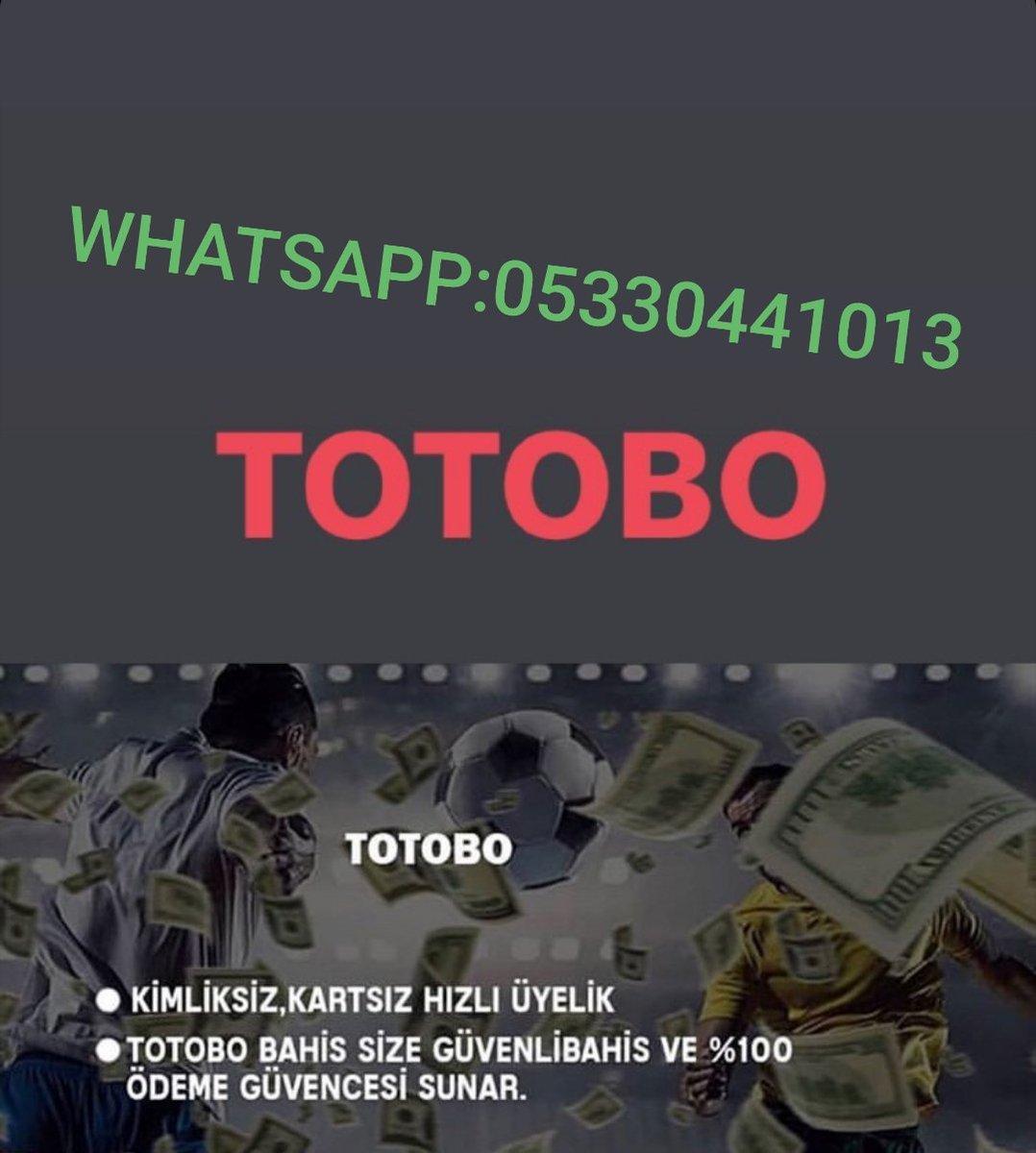 TOTOBO
•Üyeliğinizi biz açıyoruz•
•Min yatırım 10TL•
•Min çekim 10TL•
•Belge derdi yok•
•Evrak derdi yok•
•7/24•
•Türkiye geneli bayilik verilir•
totobo1.com/login/