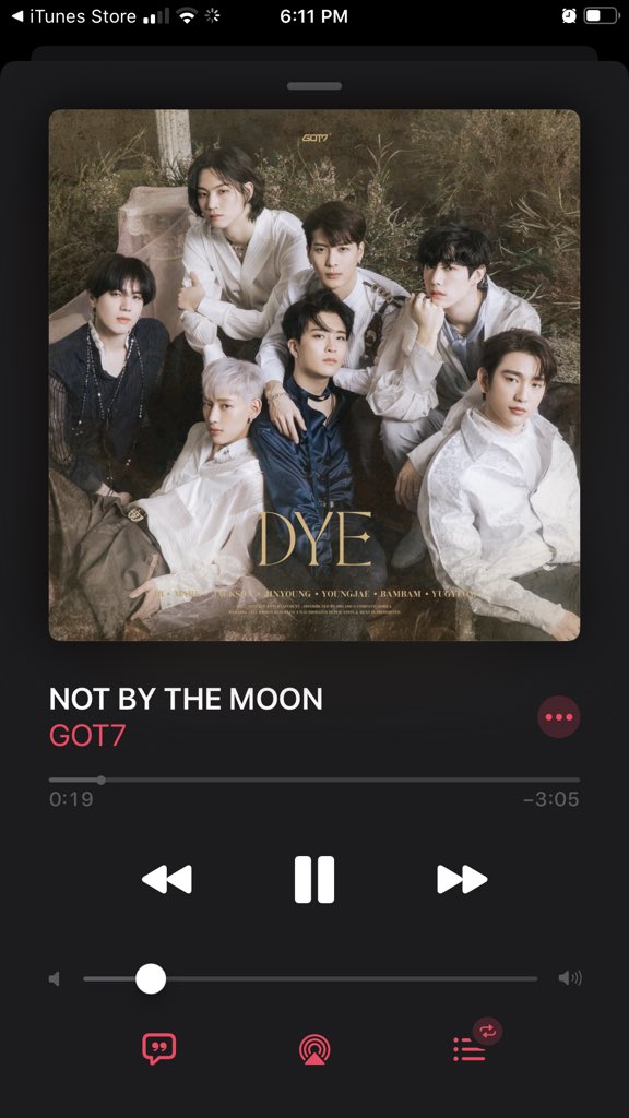 Spotify Apple MusicGoogle PlayAmazon musicWhichever works for you works for GOT7 Thanks again hopefully you can play it for your family & friends. Welcome more into the nest  #GOT7_NOTBYTHEMOON    #GOT7_DYE    #GOT7    @GOT7Official  #갓세븐