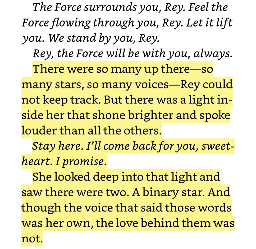 I know this has already been talked about today but here are my thoughts. Rey hears this voice again when she's connected to the WBW. It makes so much sense that she hears it at this point, since Ben would be speaking this to her sometime from the WBW...