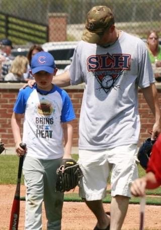 MCHS_Baseball's tweet photo. Senior @ItsBrady39 and his dad after a Central Baseball camp. #seniorthrowback https://t.co/eYGC5g4uu2