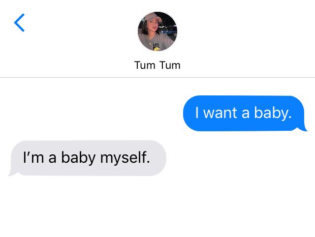 Afterglow characters responding to ‘I want a baby’: