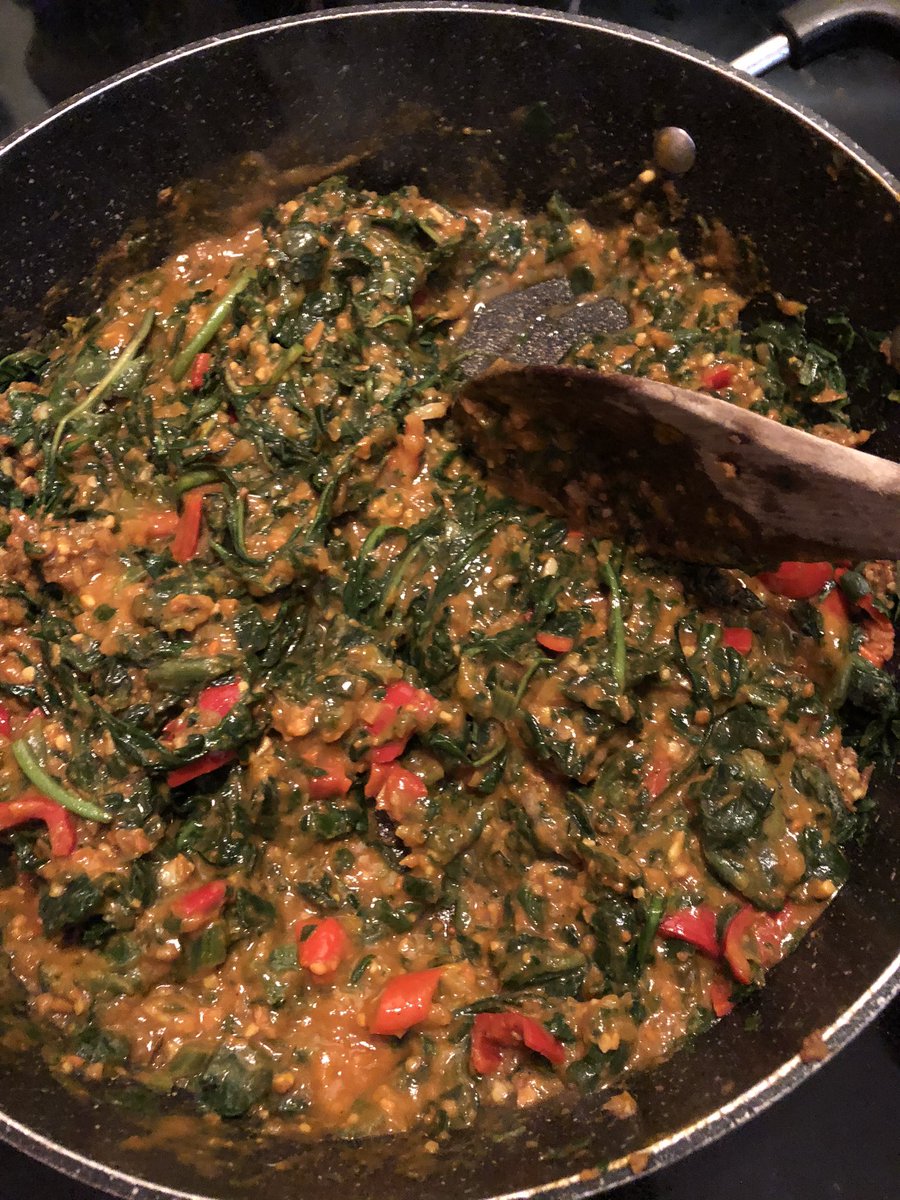 I should mention that the greens can be cooked as well as eaten raw. I usually mix them with other bland-ish greens like spinach to offset the bitterness. I usually add a little bit of sugar too.Here’s dinner: Dandelions, spinach, veggies, spices, and pumpkin purée.