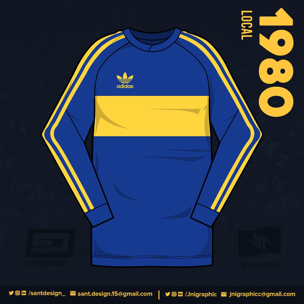 1980: Adidas arriba al club de La Boca.