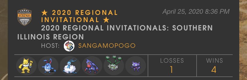 stramben's tweet photo. Today is bittersweet! Ended 4-1 in my regionals, losing to the eventual champion. But I managed to hit Elite status on @SilphGG while reaching my highest Global ranking yet! 

After hoping for Ace status in season 2, I ended up becoming Chicago’s first Elite trainer!

#Battlers https://t.co/GgsoXtWWE3