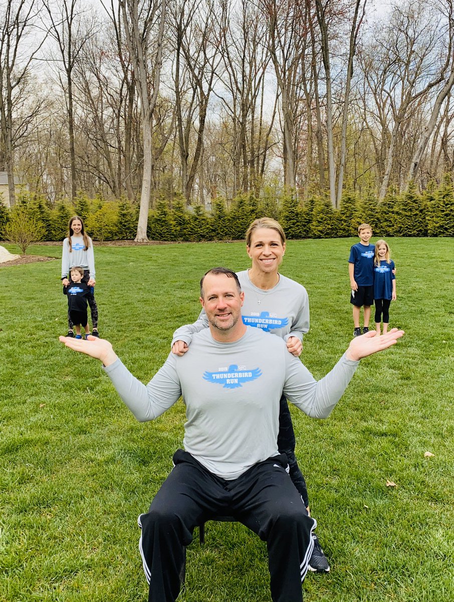 Some backyard TBird Spirit Weekend Fun!!  We’re in this together Mahwah...supporting each other always💙 #tbirdspiritweekend